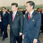 Presiden China Xi Jinping bersama Presiden Joko Widodo