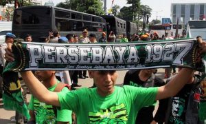 Supporter Persebaya yang diperkirakan akan datang dalam jumlah banyak saat laga Persib Vs Persebaya di Bandung nanti.