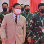 Prabowo Subianto dalam Rapat Pimpinan Tentara Nasional Indonesia 2021.