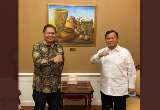 Airlangga Hartarto dan Prabowo Subianto yang meruopakan Ketua Partai masuk dalam Daftar Hasil Survei INES