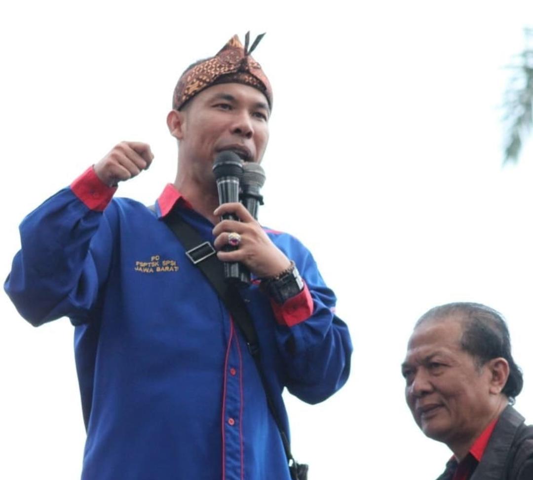 Ketua Konfederasi Serikat Pekerja Seluruh Indonesia (KSPSI) Provinsi Jawa Barat, Roy Jinto Ferianto.