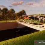 Sketsa 3 Dimensi perencanaan pembangunan Jembatan Kali Jambe oleh Dinas Sumber Daya Air, Bina Marga, dan Bina Kontruksi Kabupaten Bekasi. (ANTARA/Pradita Kurniawan Syah).