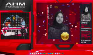 Aufa Hanun Zahiyah siswi SMA Negeri 3 Bogor penerima apresiasi terbaik untuk kategori Pemberdayaan Ekonomi/UMKM dengan ide gagasan pemberdayaan para penjahit keliling dan UMKM pada gelaran AHM Best Student 2021