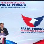 Ketua Umum Partai Perindo Hari Tanu ketika peluncuran logo baru Partai Perindo