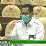 Direktur Utama Perum Bulog Budi Waseso dalam rapat dengar pendapat bersama Komisi IV DPR RI di Gedung Parlemen, Jakarta, Senin (30/8/2021). (ANTARA/Tangkapan layar)