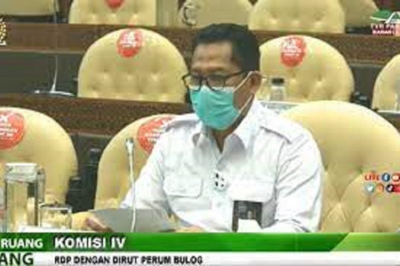 Direktur Utama Perum Bulog Budi Waseso dalam rapat dengar pendapat bersama Komisi IV DPR RI di Gedung Parlemen, Jakarta, Senin (30/8/2021). (ANTARA/Tangkapan layar)