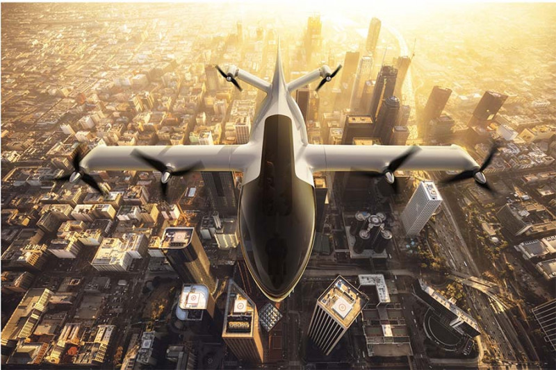 Ilustrasi - Rancangan pesawat listrik yang dilengkapi 'electric propultion unit' (EPU) yang akan dikembangkan Honeywell bersama Denso. ANTARA/HO-Denso