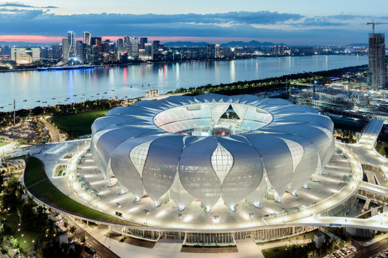 Tempat upacara pembukaan dan penutupan serta kompetisi atletik Hangzhou 2022 -- Stadion Pusat Olahraga Olimpiade Hangzhou (Teratai Besar) ANTARA/AsiaNet.