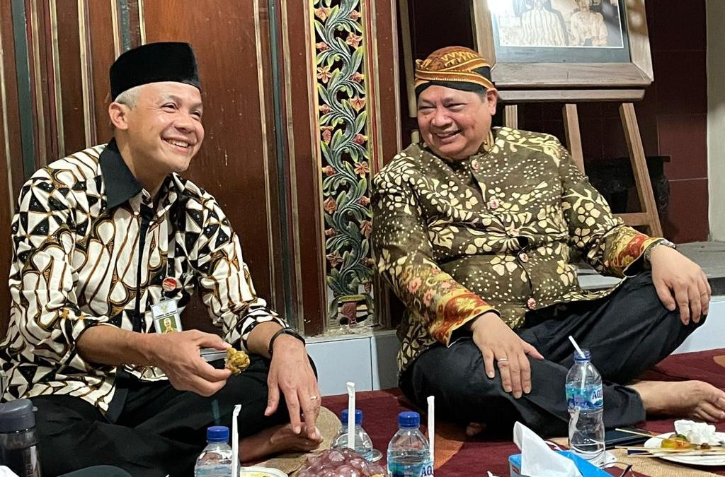 Pasangan capres Ganjar Pranowo dan Airlangga Hartarto memperoleh poin sebesar 30 persen dari hasil survei yang dilakukan oleh LSI Denny JA