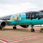 Pesawat terbang Rackham kolaborasi Tintin dan Brussels Airlines. (tintin.com)