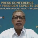 Tangkap layar Deputi Pembudayaan Olahraga Kementerian Pemuda dan Olahraga (Kemenpora), Raden Isnanta, dalam konferensi pers virtual pengumuman Piala Presiden Esports 2021, Selasa (14/9/2021). (ANTARA/Arindra Meodia)