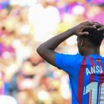 Gelandang serang Barcelona asal Spanyol, Ansu Fati saat bermain di laga El Clasico lawan Real madrid di Camp Nou pada 24 Oktober 2021. ANTARA/AFP/LLUIS GENE.