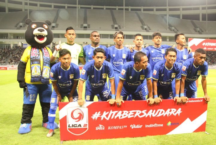 Skuad Persiba Balikpapan dalam laga perdana Liga 2 melawan Kalteng Putra di Stadion Batakan, Balikpapan, Kalimantan Timur. ANTARA/Novi Abdi
