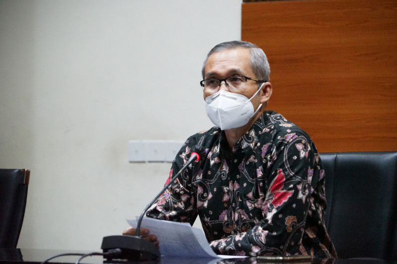 Wakil Ketua KPK Alexander Marwata dalam konferensi pers Kinerja KPK Semester 1 tahun 2021 di gedung KPK Jakarta, Selasa (24/8). (Humas KPK)