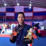 Hendro Gunawan atlet Taekwondo asal Cimahi perwakilan Jawa Barat meraih medali perunggu. (Dokumentasi/KONI Cimahi)