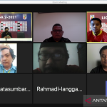 Tangkapan layar konferensi pers daring sebelum laga Semen Padang vs PSMS Medan dalam lanjutan Liga 2 2021 di Palembang. ANTARA/ Mario Sofia Nasution.