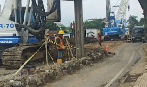 Situasi pekerjaan Underpass di Jalan Sriwijaya Cimahi.