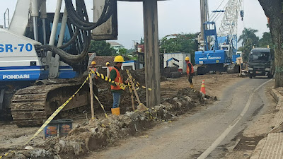 Situasi pekerjaan Underpass di Jalan Sriwijaya Cimahi.