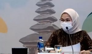 Tangkapan layar Kepala BPOM Penny K Lukito dalam seminar Pendampingan UMKM Jamu dan Kosmetik yang diikuti secara daring di Jakarta, Rabu (17/11/2021). (ANTARA/ Zubi Mahrofi)