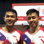 Pada babak pertama ganda putra Indonesia Open 2021, Fajar Alfian/Muhammad Rian Ardianto mengalahkan Leo Rolly Carnando/Daniel Marthin 21-17, 22-20 di Nusa Dua, Bali, Rabu. ANTARA/Roy Rosa Bachtiar