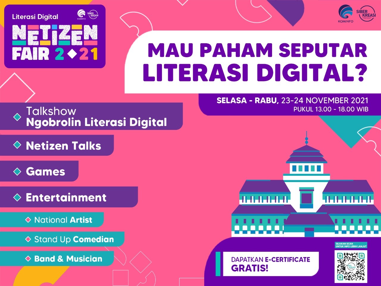 Literasi Digital Nitizen Fair 2021 besok akan digelar di Kota Bandubg di Graha Manggala Siliwangi