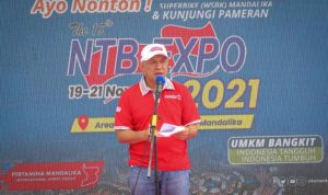 MenKopUKM Teten Masduki dalam NTB Expo 2021. (KemenKopUKM)