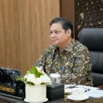 Menteri Koordinator Bidang perekonomian Airlangga Hartarto ketika menjelaskan prediksi pertumbuhan ekonomi Indonesia