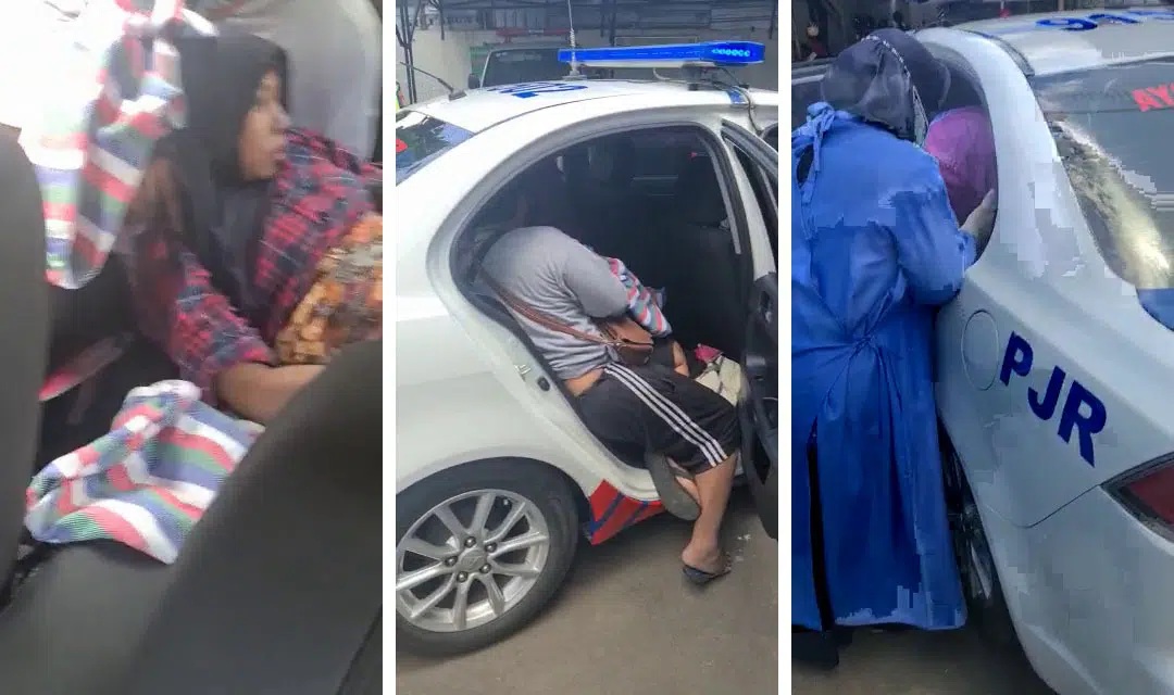 Tangkapan layar seorang ibu muda melahirkan darurat di mobil PJR Tol Palikanci. (radarcirebon.com)