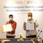 Penandatangan kerja sama antara Universitas Indonesia dan Microsoft Indonesia. (ANTARA/HO-Humas UI)