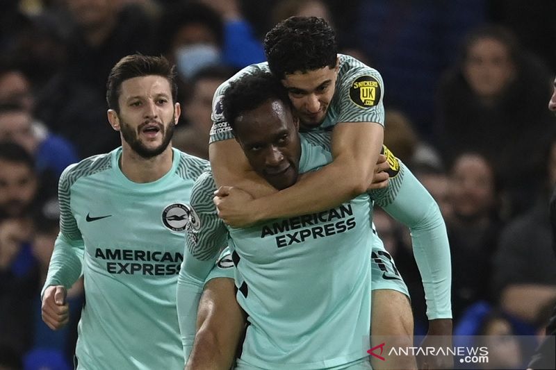 Kemenangan Chelsea Digagalkan Danny Welbeck Danny Welbeck membuyarkan kemenangan yang sudah di hadapan mata Chelsea saat melawan Brighton & Hove Albion dalam laga pekan ke-20 Liga Inggris yang berakhir imbang 1-1 di Stadion Stamford Bridge, London, Rabu (29/12) waktu setempat (Kamis WIB). Chelsea lebih dulu memimpin sejak menit ke-28 berkat gol Romelu Lukaku, tetapi Brighton mengorkestrasi kebangkitan mereka dengan penampilan yang mendominasi lebih dari 52 persen pengendalian bola. Dominasi itu berusaha dikonversi lewat 18 percobaan tembakan yang enam di antaranya menemui sasaran dan berbuah satu poin berkat gol Welbeck pada menit-menit akhir pertandingan. Kendati gagal menang, tambahan satu poin cukup untuk mengangkat Chelsea naik ke posisi kedua klasemen dengan raihan 42 poin, menggusur Liverpool (41) yang kalah sehari sebelumnya. Sedangkan Brighton yang berusaha menemukan kembali performa apik sebagaimana di awal musim, hanya bisa naik satu strip ke urutan ke-10 dengan raihan 24 poin, demikian catatan laman resmi Liga Inggris. Sama-sama cuma beristirahat dua hari setelah Boxing Day, tak membuat kedua tim bermain malas-malasan. Brighton mengancam lebih dulu mengancam lewat sepakan Tariq Lamptey yang melenceng, sebaliknya tuan rumah nyaris memimpin bila saja tembakan Cesazr Azpilicueta tak membentur tiang gawang. Chelsea yang perlahan menemukan ritme permainan mereka mampu membuka keunggulan pada menit ke-28 saat Lukaku mampu menanduk umpan sepak pojok kiriman Mason Mount. Penyerang Brighton Neal Maupay jatuh dalam duel udara bersama Lukaku, tetapi VAR memastikan bahwa gol itu tetaplah sah untuk Chelsea. Gol itu seolah memacu semangat tim tamu dan kiper Edouard Mendy dipaksa melakukan penyelamatan atas tembakan Adam Lallana pada menit ke-38, sedangkan lima menit berselang sepakan Lamptey atas bola liar mendarat di atap gawang. Babak kedua diawali jibaku Mendy menyelamatkan gawang Chelsea dari eksekusi tendangan bebas Alexis Mac Allister dan tembakan jarak jauh Yves Bissouma. Chelsea berusaha memukul balik Brighton dengan gelombang serangan balik sayang Callum Hudson-Odoi salah mengambil keputusan ketika mengirim umpan tarik ke arah Mount, sebab bola berakhir dihalau oleh Joel Veltman. Permainan terbuka terus tersaji dan tepat di pengujung waktu normal Mount berhasil menyarangkan bola ke gawang Brighton yang ditinggalkan kiper Robert Sanchez. Sayangnya gol itu dianulir karena Mount dinilai terlebih dulu melanggar Veltman kala berusaha merebut penguasaan bola. Penganuliran itu jelas jadi keputusan krusial sebab semenit berselang Welbeck mampu mengatasi pengawalan dua bek Chelsea untuk menanduk umpan silang kiriman Marc Cucurella dan membawa Brighton menyamakan kedudukan 1-1 yang bertahan hingga bubaran. Di pertandingan selanjutnya kedua tim akan membuka tahun 2022 pada Minggu (2/1) saat Chelsea menjamu Liverpool di Stamford Bridge dan Brighton bertandang ke Goodison Park menghadapi Everton. (ant/zar) Penyerang Brighton & Hove Albion Danny Welbeck (bawah) diselamati rekan-rekannya seusai mencetak gol ke gawang Chelsea dalam laga lanjutan Liga Inggris di Stadion Stamford Bridge, London, Inggris, Rabu (29/12/2021) waktu setempat. (ANTARA/REUTERS/Tony O'Brien)