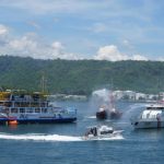 Simulasi penanganan kecelakaan kapal di lintasan Pelabuhan Ketapang, Banyuwangi-Gilimanuk, Bali. ANTARA/HO-Ditjen Perhubungan Laut.