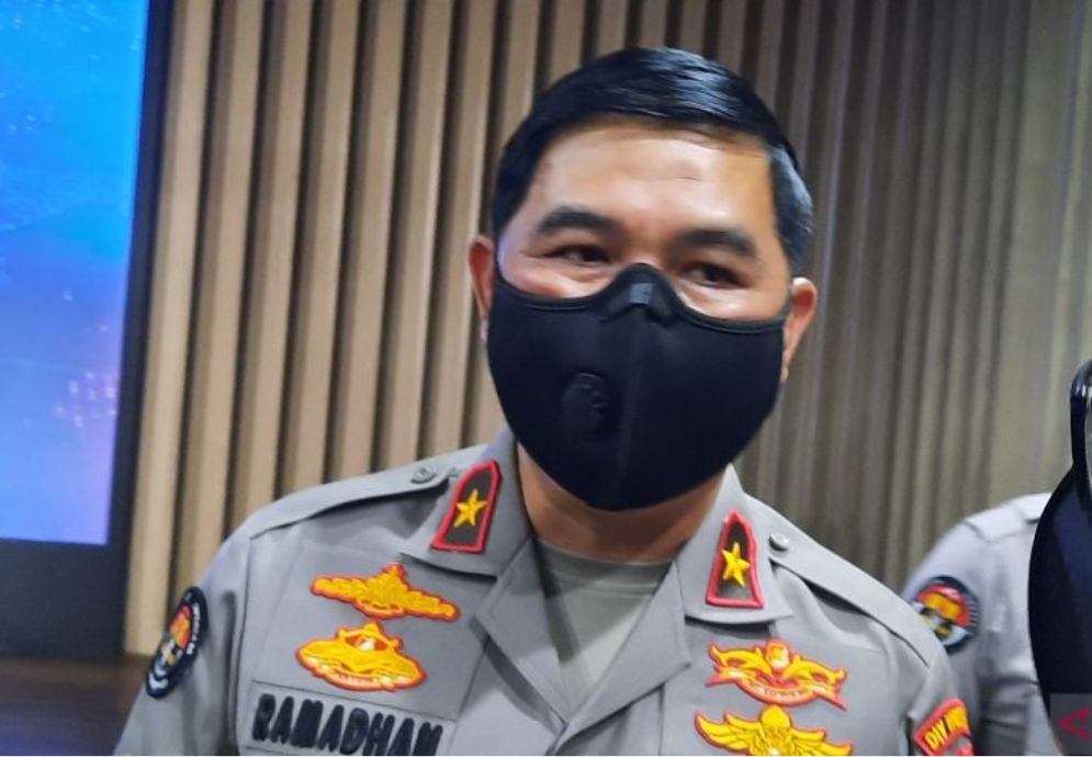Kepala Bagian Penerangan Umum (Kabagpenum) Divisi Humas Polri Brigjen Pol Ahmad Ramadhan, Jumat (31/12/2021). (ANTARA/Laily Rahmawaty)