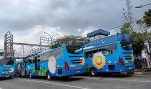 ilustrasi bus sedang terparkir di terminal. (Foto: Dishub Kota Bandung)