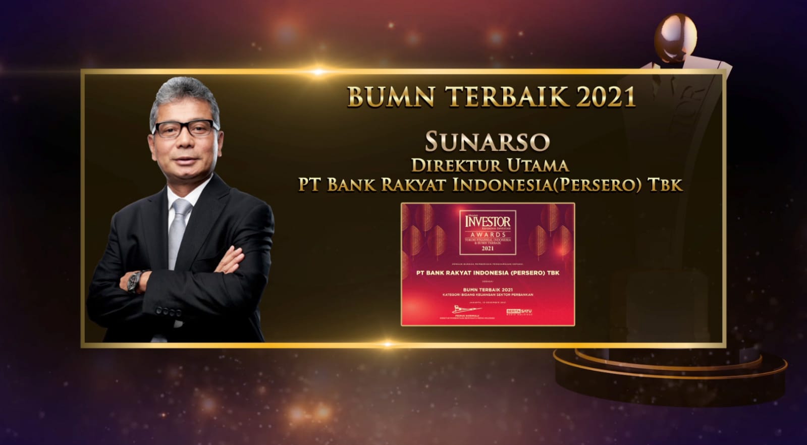 BRI Dinobatkan jadi BUMN Terbaik 2021 dan Direktur Utama BRI, Sunarso Raih Top National Banker