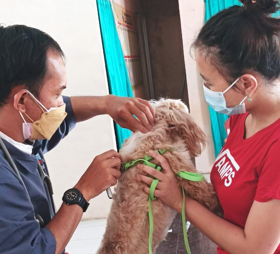 Pelaksanaan vaksinasi rabies dan flu burung di wilayah kelurahan Baros yang disediakan Dispangtan Kota Cimahi, Jumat (17/12).