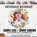 Pamflet ucapan duka atas meninggalnya Jimmy Gideon yang dibuat oleh Persatuan Seniman Komedi Indonesia (Paski). ANTARA/instagram.com/derry4sekawanreal