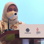 Tangkapan layar Menaker Ida Fauziyah dalam acara pembukaan Kelompok Kerja G20 Bidang Ketenagakerjaan, Jakarta, Kamis (9/12/2021). ANTARA/Prisca Triferna