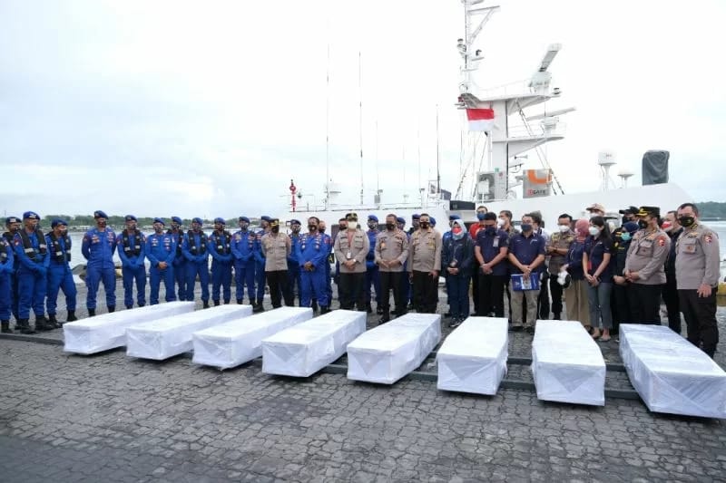 Delapan Jenazah WNI korban kapal karam di Johor Malaysia, yang siap dipulangkan ke Indonesia. (foto:HO. KJRI Johor Bahru)