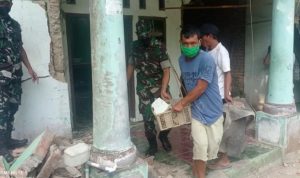 Rumah warga yang mengalami kerusakan akibat gempa berkekuatan 6,6 yang terjadi Jumat (14/2) di Kabupaten Pandeglang, Provinsi Banten kembali meningkat dari sebelumnya 1.904 kini menjadi 1.909 unit. (ANTARA/HO)