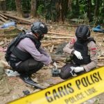 Lokasi ledakan di Cimanggu, Pandeglang, Banten. Satu orang tewas dan satu lagi luka akibat ledakan tersebut. (Mulyana/Antara)