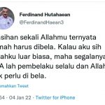 Tulisan Ferdinad Hutahaen yang mengundang reaksi karena dianggap mengandung SARA dan menyinggung kerukunan umat beragama