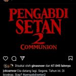 Unggahan sutradara film Pengabdi setan 2 yang kebanjiran komentar netizen. (tangkapan layar)