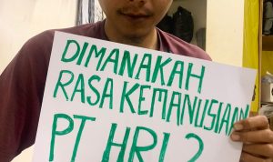 Tangkapan layar yang viral di media sosial, Giri Pamungkas saat meminta pertanggung jawaban PT HRI atas kecelakaan kerja yang dialaminya, hingga kehilangan 4 jarinya.