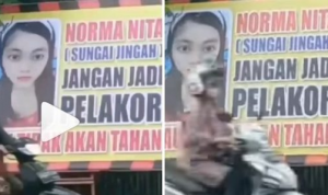 Norma Nita Jadi Viral Lewat Spanduk Pelakor yang Dipajang di Jalan