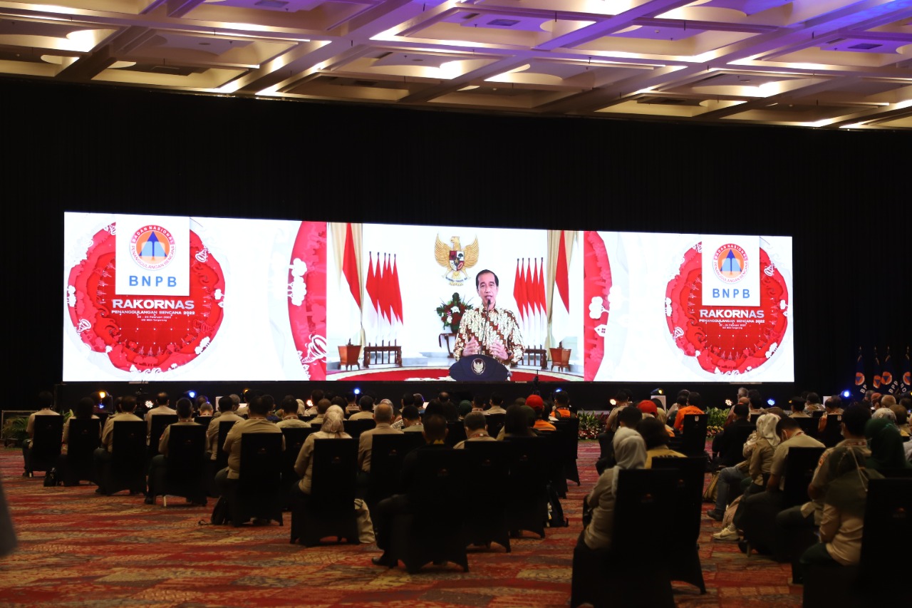 Presiden Joko Widodo (Jokowi) pada pembukaan Rapat Koordinasi Nasional Penanggulangan Bencana di Istana Bogor, Rabu (23/2). (Istimewa)