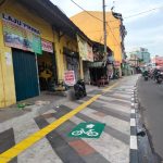 Trotoar di jalan Margonda Raya yang baru selesai dikerjakan (Haris Samsuddin/Jabar Ekspres)