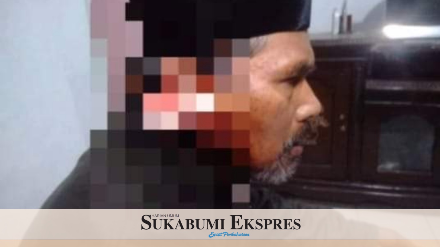 Abas Basuni (60) seorang Muadzin di Sukabumi yang menjadi korban pembacoka orang tak dikenal saat sedang menjalankan sholat subuh berjamaah di masjid, senin (28/2) pukul 04.45 WIB. Foto. Istimewa