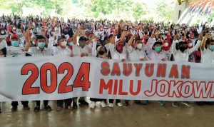 Ribuan Relawan Jokowi saat acara silaturohim di Soreang Sabtu (19/3). (ist)