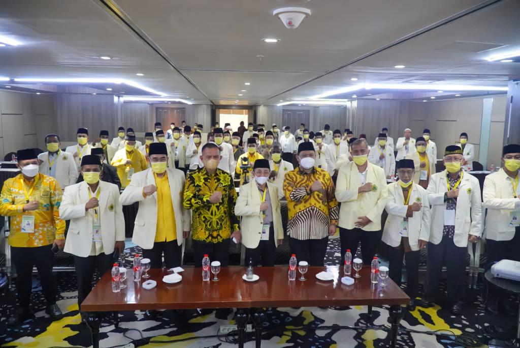 Sekretaris Partai Golkar (Sekjen) Lodewijk F Paulus.ketika menggelar Muktamar luar biasa Pusat Majelis Dakwah Islamiyah (MDI) Partai Golkar pafa minggu (27/3).