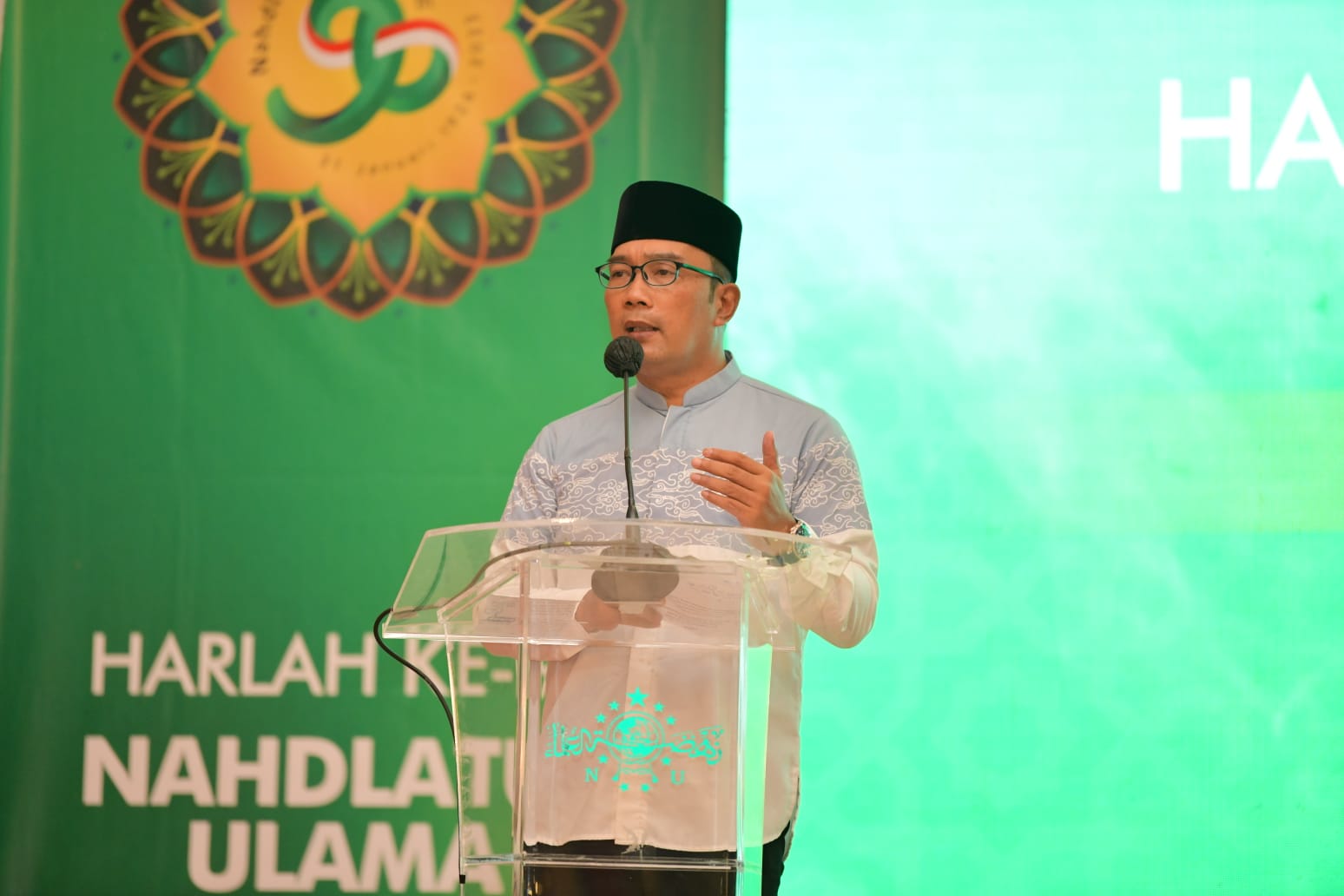 Ridwan Kamil memberikan pesan kepada Pegurus Wilayan (PW) Nadlatul Ulama Jawa Barat agar lebih maksimal lagi dalam melakukan pembinaan